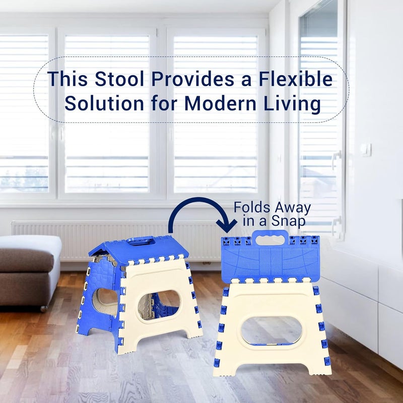 Homestic Homestic Pack of 2 Stool Foldable Stool Collapsible Camping Chair Stool for OutdoorFishingHikingGardeningTravel Portable Stool Multipurpose Sitting Stool Small Cream Blue  - Image 5