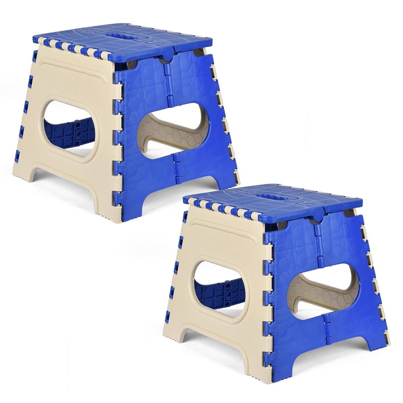 Homestic Homestic Pack of 2 Stool Foldable Stool Collapsible Camping Chair Stool for OutdoorFishingHikingGardeningTravel Portable Stool Multipurpose Sitting Stool Small Cream Blue  - Image 1