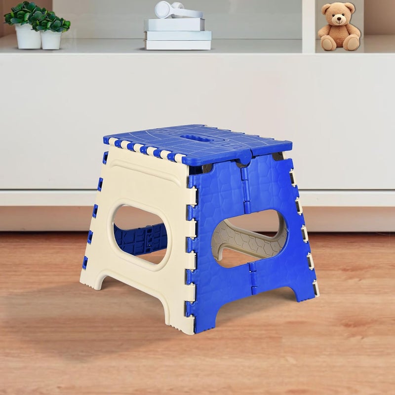 Homestic Homestic Pack of 2 Stool Foldable Stool Collapsible Camping Chair Stool for OutdoorFishingHikingGardeningTravel Portable Stool Multipurpose Sitting Stool Small Cream Blue  - Image 2