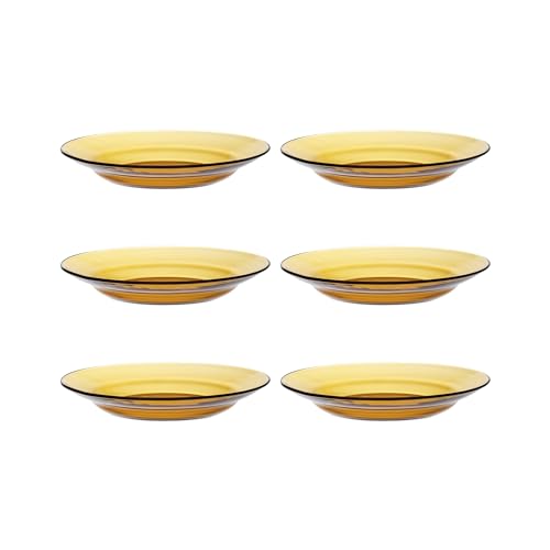 Duralex® LYS Amber Deep/Soup Glass Plates, Set of 6, 23 cm, for Cereal, Soup, Pasta and More - Image 4