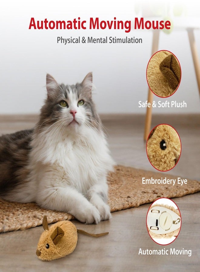 PETGEEK Gigwi Interactive Cat Toys for Indoor Cats, Moving Toy for Bored Indoor Adult Cats, Automatic Electronic Moving Mouse Cat Toys with Realistic Squeaky, Kitten Toys for Hunting Play Exercise - Image 3