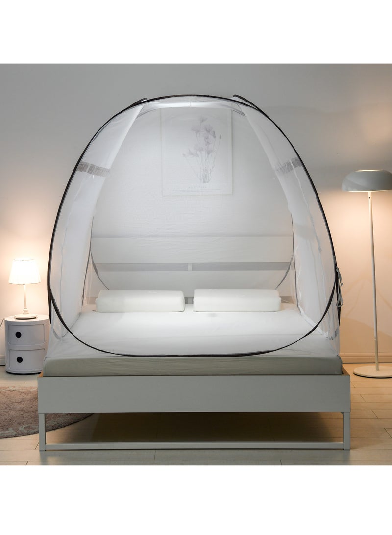 Innovative Thermal Double Mosquito Net - Handmade - Foldable, Polyester 30GSM Strong Mosquito Net PVC Coated Corrosion Resistant Household Steel Wire (Brown)  - Image 4