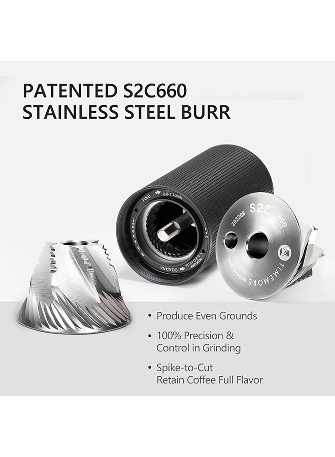 TIMEMORE Chestnut C3 ESP Manual Coffee Grinder, Stainless Steel S2C Portable Conical Burr Hand Coffee Grinder, Adjustable Grind Setting for Espresso to French Press - Black - Image 3