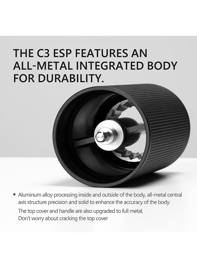 TIMEMORE Chestnut C3 ESP Manual Coffee Grinder, Stainless Steel S2C Portable Conical Burr Hand Coffee Grinder, Adjustable Grind Setting for Espresso to French Press - Black - Image 2