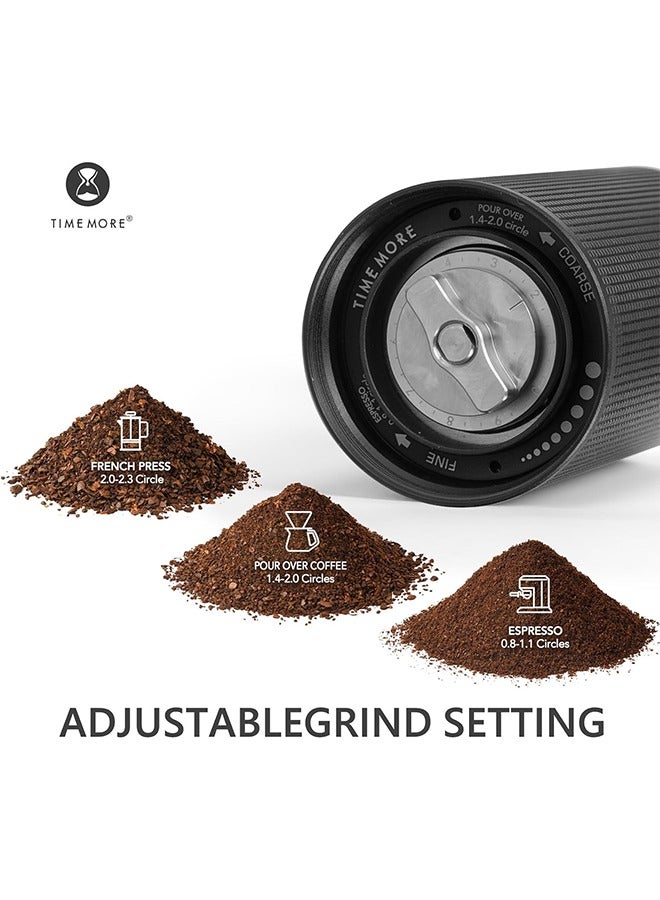 TIMEMORE Chestnut C3 ESP Manual Coffee Grinder, Stainless Steel S2C Portable Conical Burr Hand Coffee Grinder, Adjustable Grind Setting for Espresso to French Press - Black - Image 4