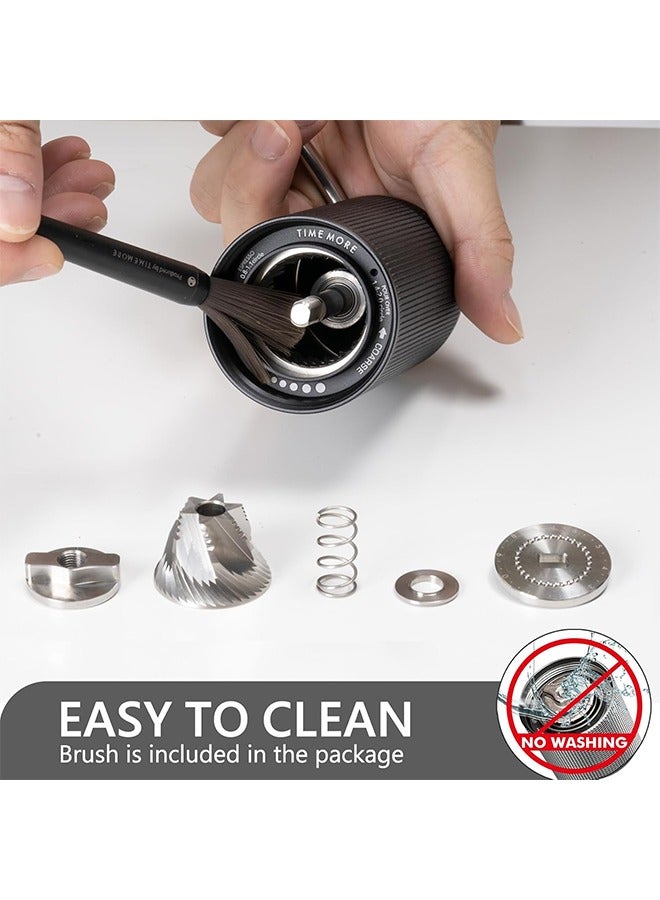 TIMEMORE Chestnut C3 ESP Manual Coffee Grinder, Stainless Steel S2C Portable Conical Burr Hand Coffee Grinder, Adjustable Grind Setting for Espresso to French Press - Black - Image 5