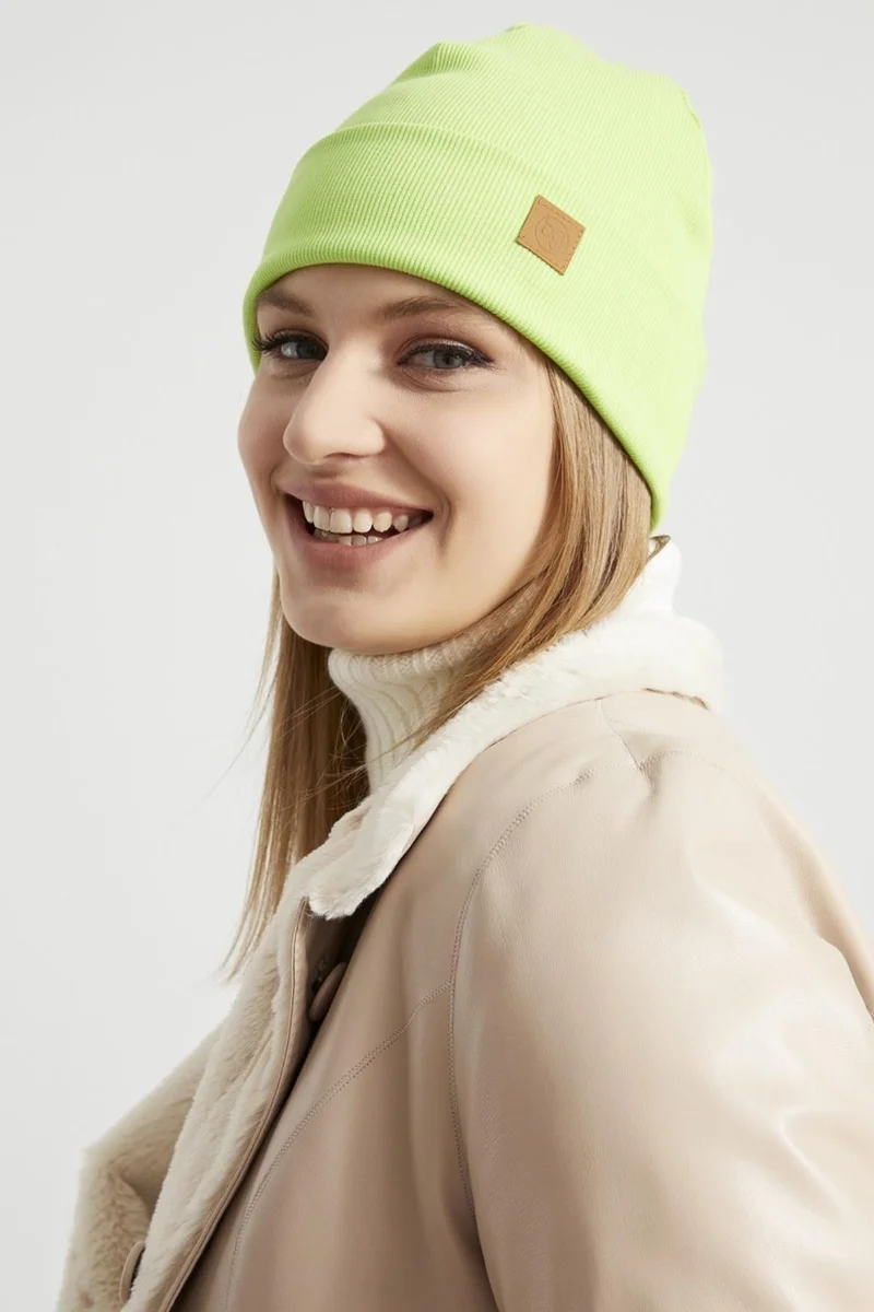 بوتيكجيز Women's Young Girls' Pistachio Green Hat Beanie - Sports, Comfortable, 100% Cotton, Handmade, Domestic Production