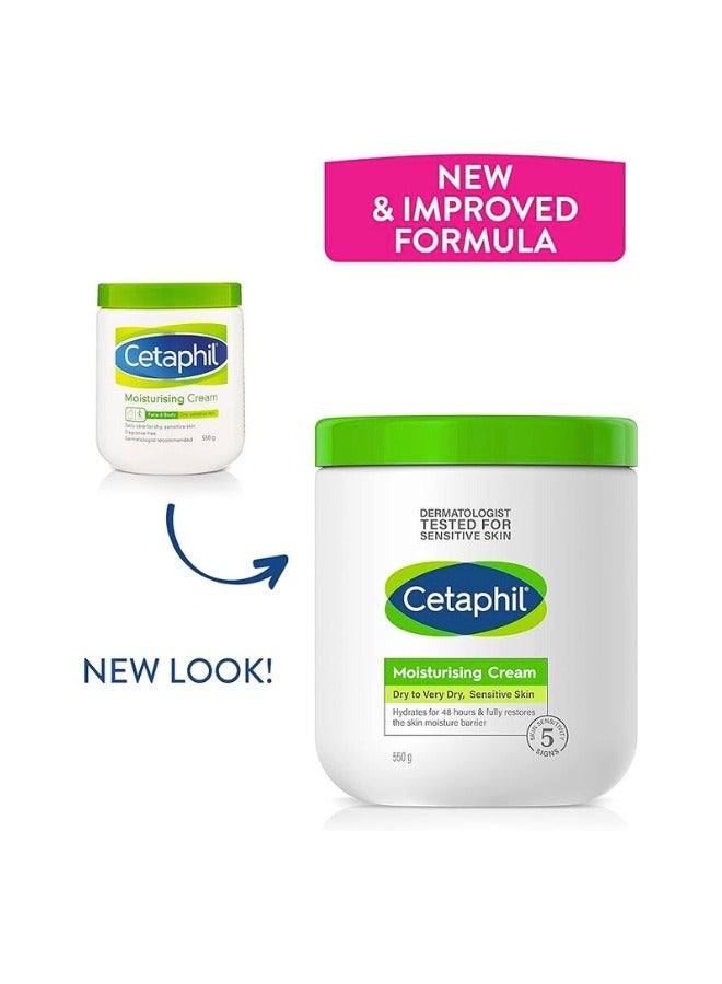 سيتافيل كريم سيتافيل المرطب، 550 جرام، ترطيب للبشرة الجافة إلى الجافة جدًا والحساسة - Image 2