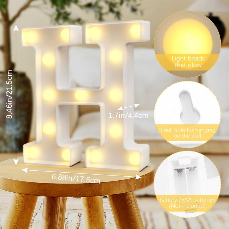 QWZify Light Up Letters H  Happy Birthday Light Up Sign  Lighted Letters  Big Letters for Party Decorations  Cool Led Lights  Decorative Letters for Shelf  English Classroom Decor  Light Up Letters for Party - Image 2