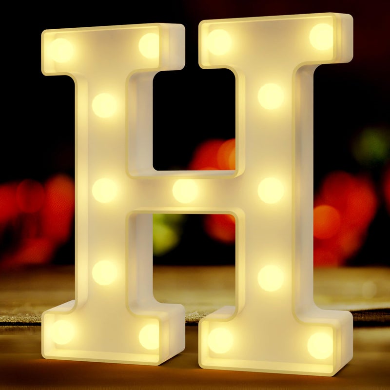 QWZify Light Up Letters H  Happy Birthday Light Up Sign  Lighted Letters  Big Letters for Party Decorations  Cool Led Lights  Decorative Letters for Shelf  English Classroom Decor  Light Up Letters for Party - Image 1