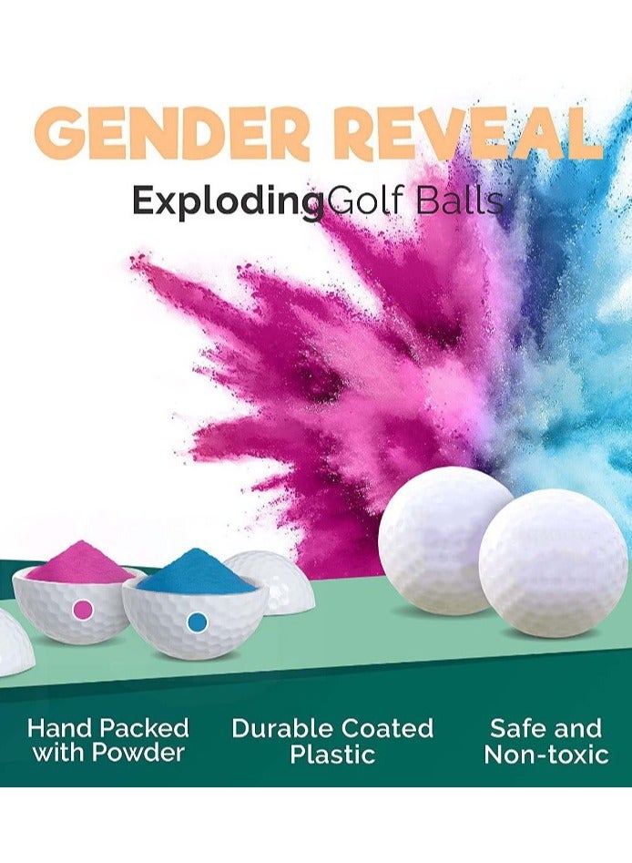 بيلانينا مجموعة كرات جولف للكشف عن جنس المولود - 2 قطعة (وردي وأزرق) - Image 3