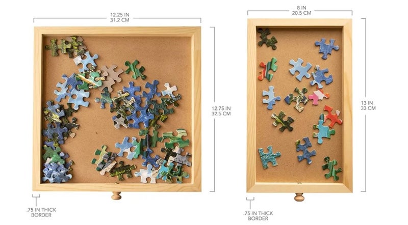 Bluejw Wooden Painted Eco-Friendly Jigsaw Puzzle Table with Storage Drawers & Organizer for Adults and Kids - Image 3