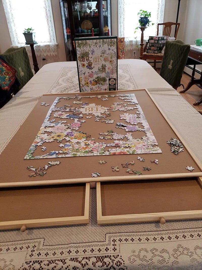 Bluejw Wooden Painted Eco-Friendly Jigsaw Puzzle Table with Storage Drawers & Organizer for Adults and Kids - Image 4