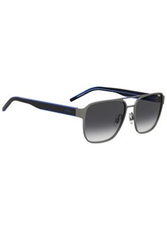 HUGO Men's Uv Protection Rectangular Shape Acetate Sunglasses Hg 1298/S Grey 46 - Lens Size: 46.1 Mm - Blk Blue B  - Image 2