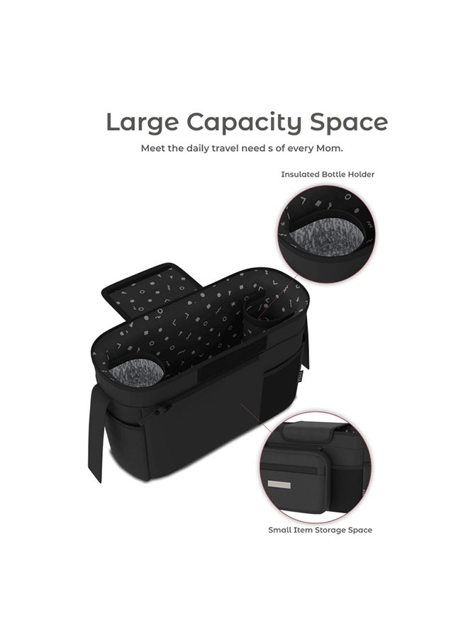 neobreez FYRA Universal Baby Stroller Organizer|Baby Stroller Caddy Hanging Bag with Insulated  Cup Holder, Bottle Holders|Phone Pocket |Fits For All Strollers|Pram Buggy Pushchair Organizer Bag  - Image 3