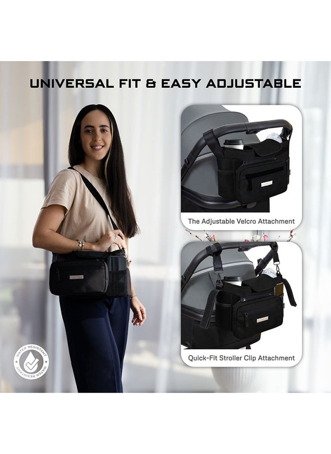 neobreez FYRA Universal Baby Stroller Organizer|Baby Stroller Caddy Hanging Bag with Insulated  Cup Holder, Bottle Holders|Phone Pocket |Fits For All Strollers|Pram Buggy Pushchair Organizer Bag  - Image 5