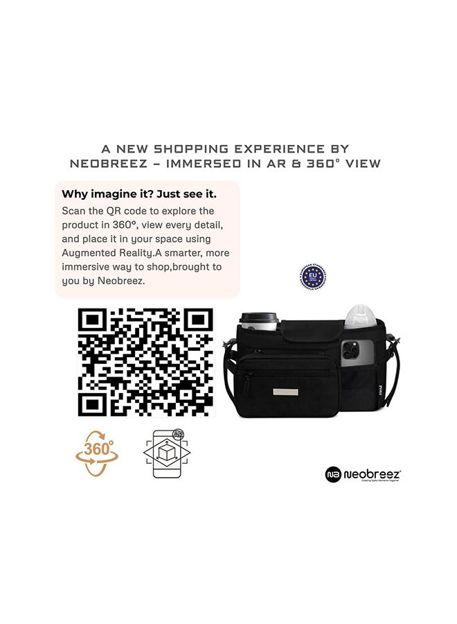 neobreez FYRA Universal Baby Stroller Organizer|Baby Stroller Caddy Hanging Travel Stroller Bag with Insulated  Cup Holder,  Bottle Holders|Phone Pocket |Fits All Strollers|Pram Buggy Pushchair Organizer Bag - Image 2