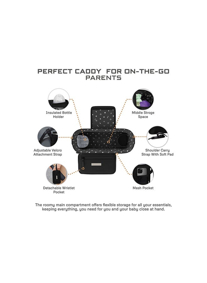 neobreez FYRA Universal Baby Stroller Organizer|Baby Stroller Caddy Hanging Travel Stroller Bag with Insulated  Cup Holder,  Bottle Holders|Phone Pocket |Fits All Strollers|Pram Buggy Pushchair Organizer Bag - Image 4