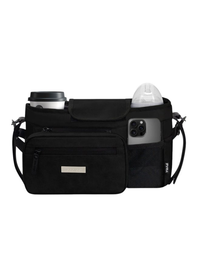 neobreez FYRA Universal Baby Stroller Organizer|Baby Stroller Caddy Hanging Travel Stroller Bag with Insulated  Cup Holder,  Bottle Holders|Phone Pocket |Fits All Strollers|Pram Buggy Pushchair Organizer Bag - Image 1