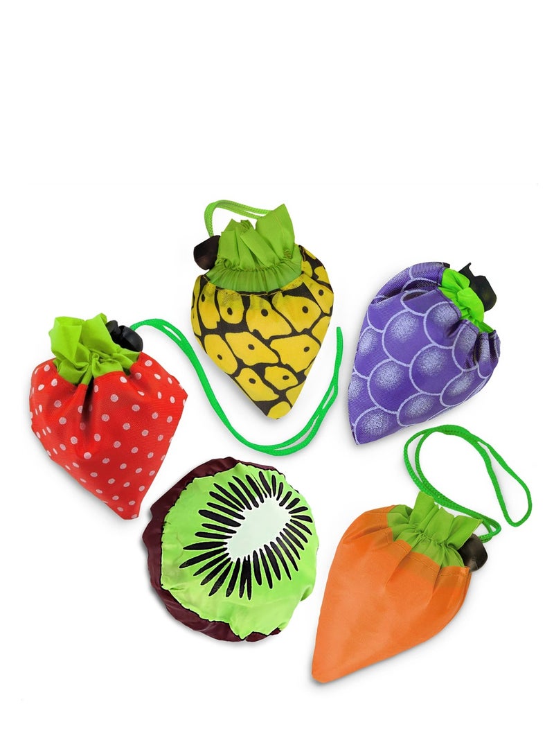 Eco-Friendly Reusable Grocery Bags, 5 Pack Washable and Foldable Tote Bags for Shopping, Polyester Gift Bags - Image 1