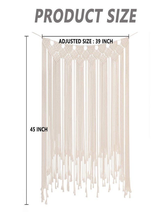 RLoncomix Boho Macrame Wall Hanging, Large Woven Tapestry Wall Art Bohemian Cotton Handmade Macrame Backdrop for Wedding Living Room Gallery Bedroom, Beige, 39"x 45" - Image 2
