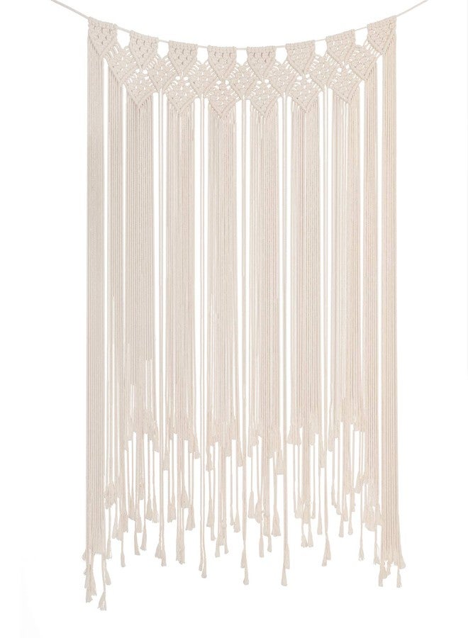 RLoncomix Boho Macrame Wall Hanging, Large Woven Tapestry Wall Art Bohemian Cotton Handmade Macrame Backdrop for Wedding Living Room Gallery Bedroom, Beige, 39"x 45" - Image 1