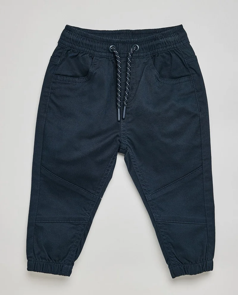 R&B Solid Jogger Pants with Drawstring Waist