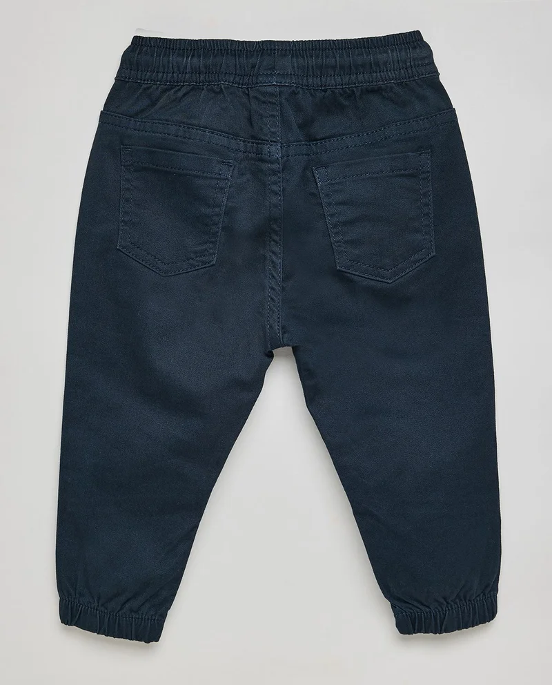 R&B Solid Jogger Pants with Drawstring Waist