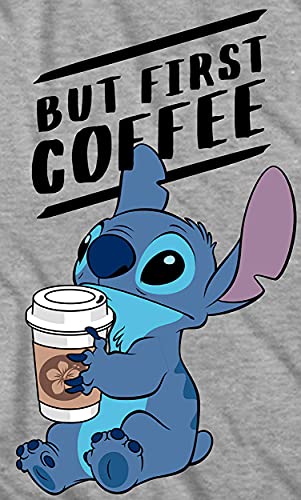Disney Lilo and Stitch Coffee First Adult T-Shirt(MD, Grey Heather) - Image 3