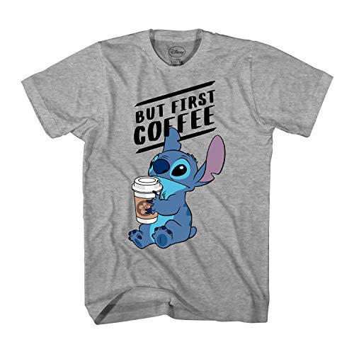 Disney Lilo and Stitch Coffee First Adult T-Shirt(MD, Grey Heather) - Image 4