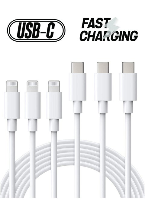 USB C to Lightning Cable MFi Certified 3Pack 6FT Fast iPhone 13 Charger Cable - Lightning to Type C Cable Compatible with iPhone 13 12 Pro 11 Max XS