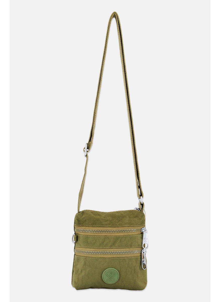 Fashion TV - Women Brand Logo Mini Cross Body Bag 21 H x 16 L x 4 W cm, Olive - Image 1