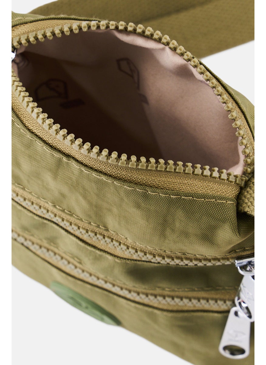 Fashion TV - Women Brand Logo Mini Cross Body Bag 21 H x 16 L x 4 W cm, Olive - Image 1