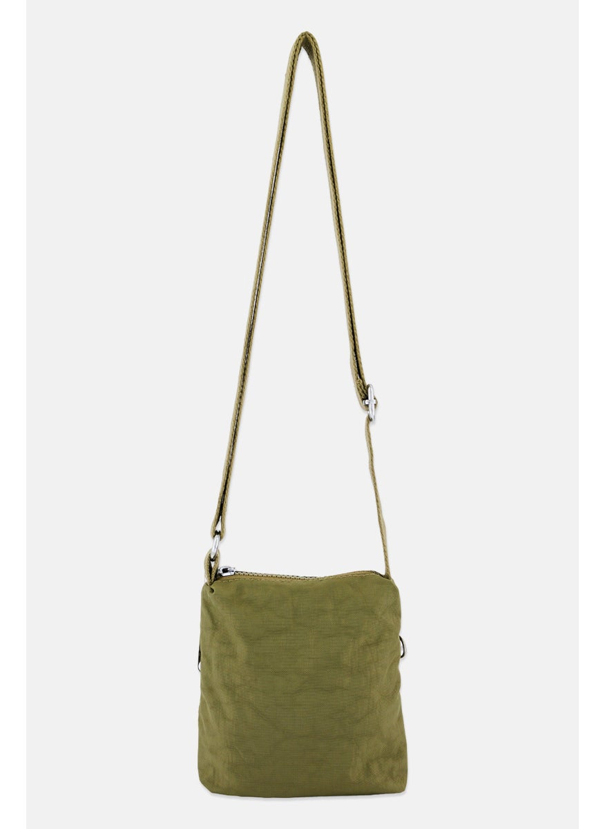Fashion TV - Women Brand Logo Mini Cross Body Bag 21 H x 16 L x 4 W cm, Olive - Image 1