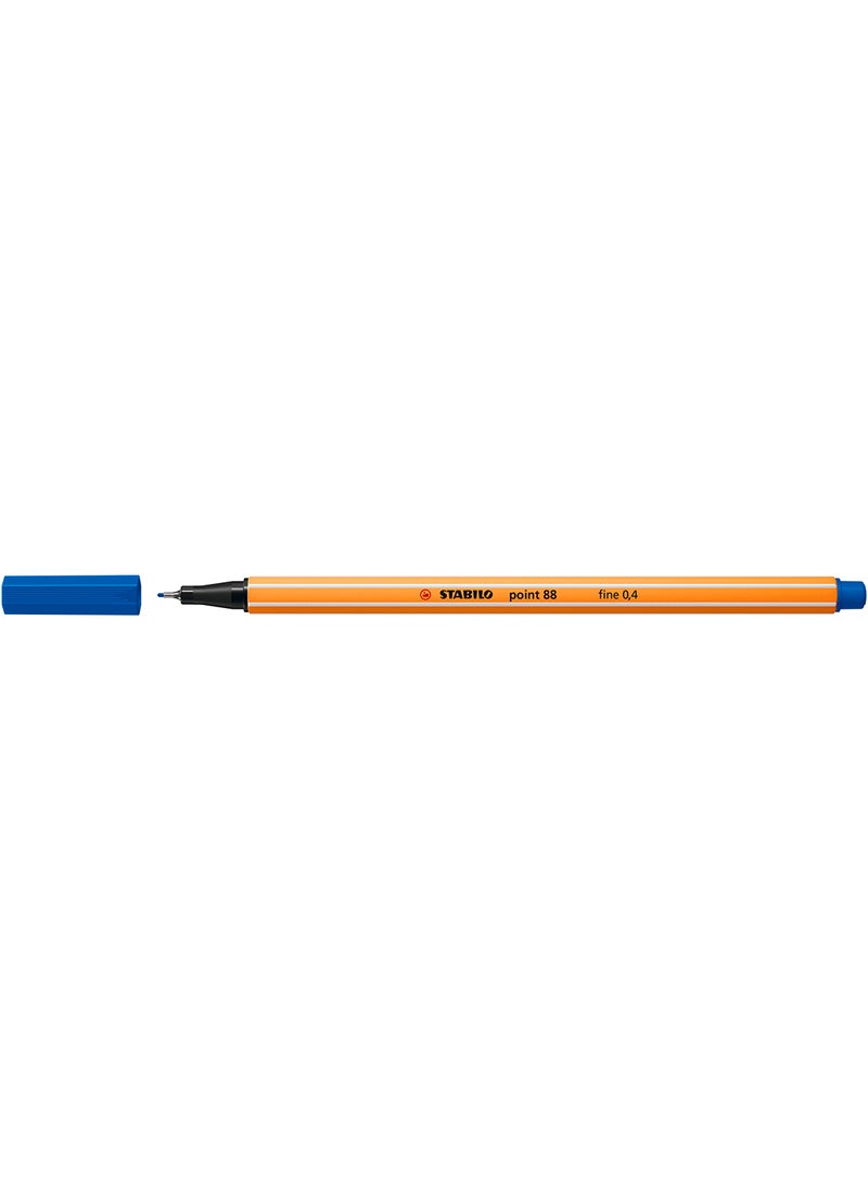 STABILO Fineliner Point 88 in Blue , for Journal Planner , Note , Drawing , Pack of 10 Pens 