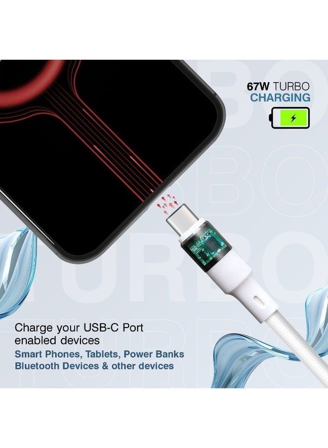 ERD كابل ERD USB-A إلى USB-C، شحن سريع 67 واط ونقل بيانات عالي السرعة | سلك متين وخفيف الوزن بطول متر واحد | عمر افتراضي يصل إلى 15000 انحناءة | للهواتف الذكية والأجهزة اللوحية وغيرها - Image 5