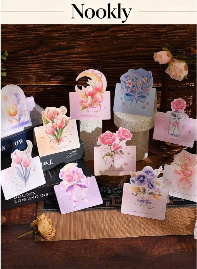 nookly 30 Pieces Creative 3D Flower Foldable Greeting Card Set, Blank Invitation Cards for Birthday Thanksgiving Teacher Day Wedding Blessing Ramadan - Image 1