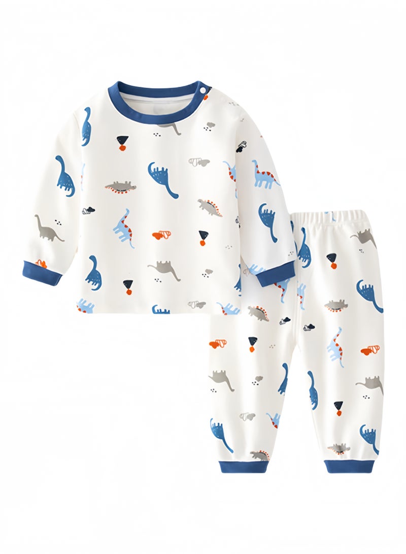 Baby Lounge Set -Suitable for height 100cm Cotton Rich Long Sleeve Top  Pants, Soft Knit, 3 Cute Prints, Medium Weight - For 6-36 Months - Image 2