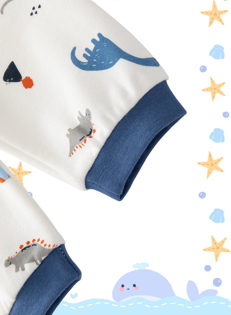 Baby Lounge Set -Suitable for height 100cm Cotton Rich Long Sleeve Top  Pants, Soft Knit, 3 Cute Prints, Medium Weight - For 6-36 Months - Image 5