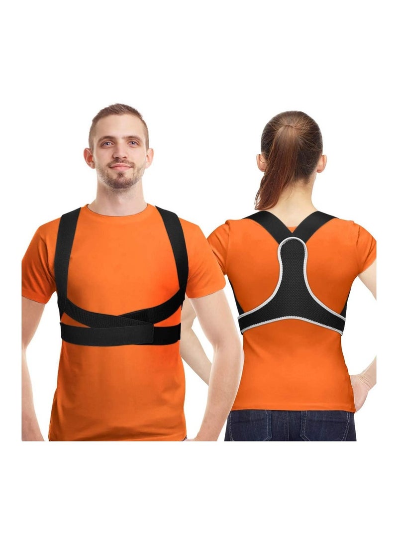 SYOSI مصحح وضعية الجسم للنساء والرجال، دعامة دعم خفيفة الوزن للغاية للجزء العلوي من الظهر لتخفيف آلام الترقوة والرقبة والظهر والكتف، مصحح وضعية الجلوس الجديد غير المرئي القابل للتعديل (L) - Image 1