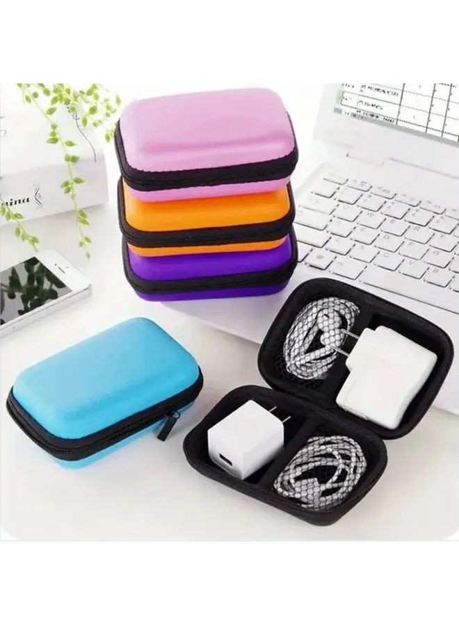 Purple Travel Electronics Organizer Pouch For USB Cable Earphone Memory Card Storage - Image 1