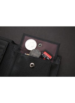 JINBAOLAI Men's Bi-Fold Leather Wallet Black  - Image 4