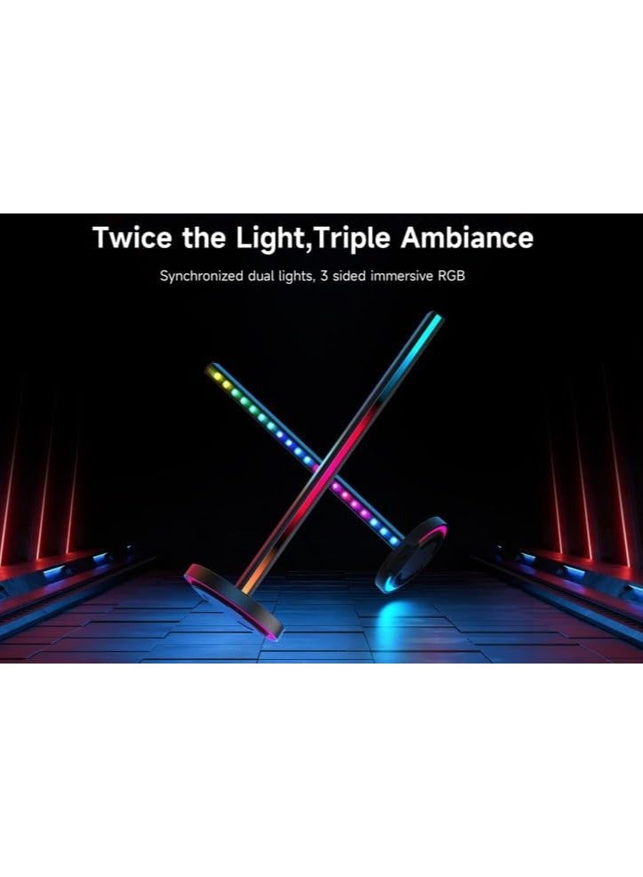 يلايت ييلايت شريط إضاءة RGBIC - شريطان ذكيان مزدوجان، 16 مليون لون، مزامنة الموسيقى والألعاب، تحكم صوتي وتطبيقي، إضاءة ثلاثية الجوانب، ارتفاع 16 بوصة، مناسب للتلفزيون أو الكمبيوتر الشخصي أو غرفة الألعاب - Image 5