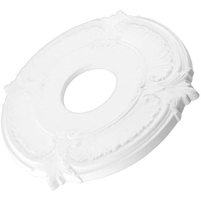 HOME LIGHTING CEILING MEDALLIONS - DECORATIVE CEILING MEDALLION WITH LIGHT HOLE - ADHESIVE EUROPEAN DESIGN SAFE DECORATION FOR CHANDELIER MOUNTING HOMEOWNERS CONTRACTORS - Image 2