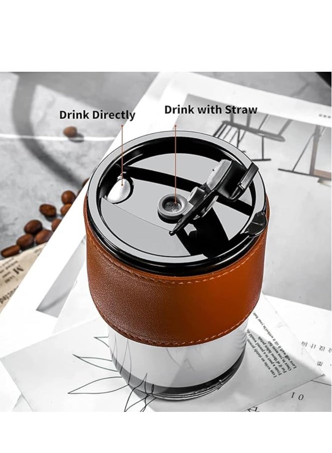 Liying 350ml Glass Coffee Tumbler with Straw and Lid Sealed Carry on, Glass Iced Coffee Cup, Leak-Proof Glass Tumbler Cup, Reusable Smoothie Mugs for Cold & Hot Drinks, Coffee, Tea, Shake (Black)  - Image 5