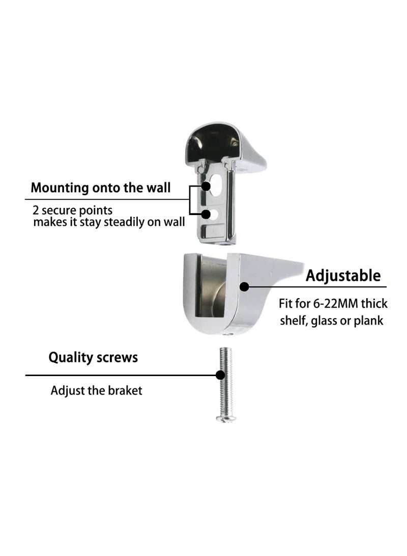 Excefore Glass Shelf Bracket, Duckbill Clip Shelf Bracket, Adjustable Glass Shelf Bracket, 4 Pcs Adjustable Wood/Glass Shelf Bracket, for 2-23mm Thickness Shelf Glass Shelf  - Image 5