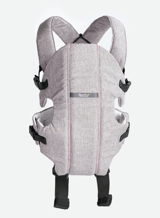 Nurtur Nurtur Dove Deluxe Infant Baby Carrier – Premium Fabric, Dual-Facing Comfort, Adjustable Cushioned Straps, & Built-In Baby Bib - Grey  - Image 4