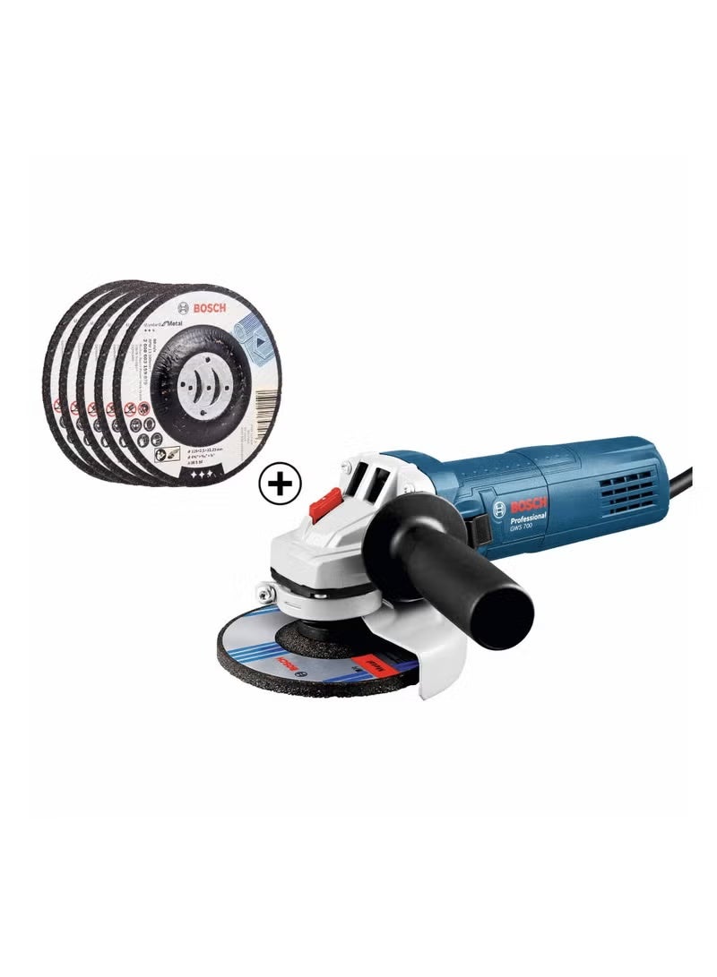 Bosch Angle Grinder GWS 700 (710 W) + Cutting Disc (5 Pc.) - Image 3