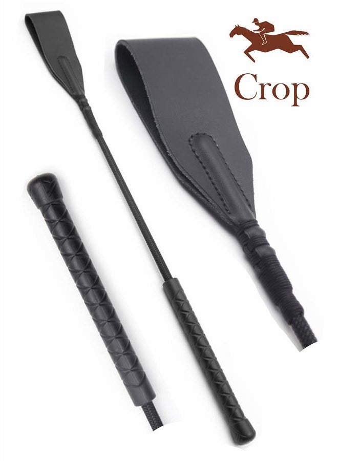 Riding crop 18" for Horses, for Horses, Black, Black English - Image 3