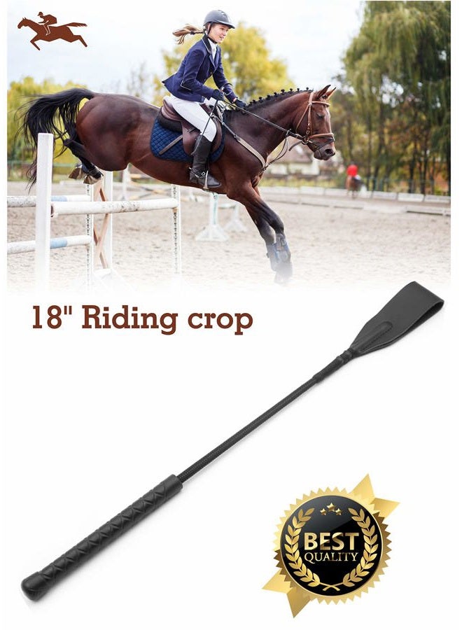 Riding crop 18" for Horses, for Horses, Black, Black English - Image 4